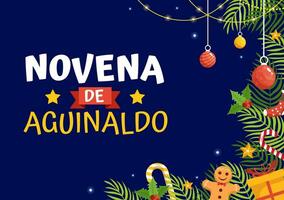 novena de aguinaldos vetor ilustração com feriado tradição para famílias para pegue juntos às Natal dentro plano desenho animado fundo Projeto