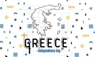 Grécia nacional dia bandeira para independência dia aniversário. bandeira do Grécia com moderno geométrico retro abstrato Projeto. azul e branco cores conceito. vetor
