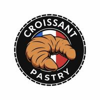 croissant pastelaria logotipo para modelo vetor