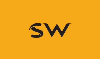 carta ws ou sw monograma logotipo Projeto vetor