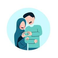 ilustração de casal muçulmano vetor