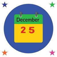 dezembro 25 diariamente calendário ícone vetor