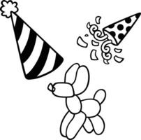 aniversário festa decoração fofa simples desenho animado vetor ícone artes para crianças
