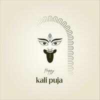 feliz, kali puja ,texto deusa kali maa face hindu mitologia deusa kali maa face social meios de comunicação modelo fundo.poster.post. história. vetor