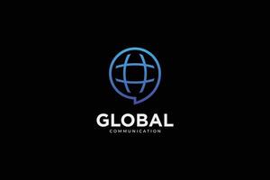 global comunicação bate-papo logotipo e ícone vetor