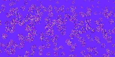 fundo vector roxo claro com flocos de neve de Natal.