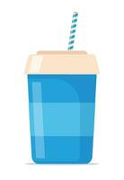 descartável papel bebida copo para refrigerante com bebendo canudo. vetor plano isolado ilustração.