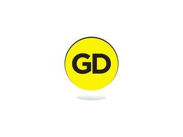 amarelo cor gd logotipo, inicial gd carta logotipo ícone vetor