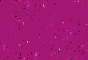 fundo vector rosa claro com símbolos de dígitos.