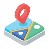 Customizável isométrico ícone mostrando jogos GPS vetor