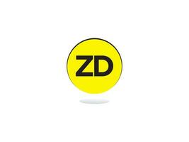 monograma zd logotipo ícone, inicial zd dz luxo círculo logotipo carta Projeto vetor