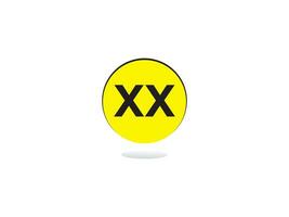 minimalista xx logotipo carta, monograma xx x x luxo círculo logotipo ícone vetor