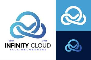 digital infinidade nuvem logotipo Projeto vetor símbolo ícone ilustração