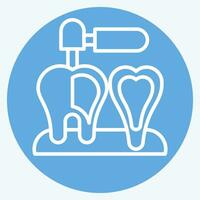 ícone endodontista. relacionado para dentista símbolo. azul olhos estilo. simples Projeto editável. simples ilustração vetor