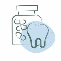 ícone medicamento. relacionado para dentista símbolo. cor local estilo. simples Projeto editável. simples ilustração vetor