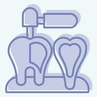 ícone endodontista. relacionado para dentista símbolo. dois tom estilo. simples Projeto editável. simples ilustração vetor