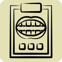 ícone dental relatório. relacionado para dentista símbolo. mão desenhado estilo. simples Projeto editável. simples ilustração vetor