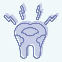 ícone deteriorado dente. relacionado para dentista símbolo. dois tom estilo. simples Projeto editável. simples ilustração vetor