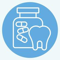 ícone medicamento. relacionado para dentista símbolo. azul olhos estilo. simples Projeto editável. simples ilustração vetor