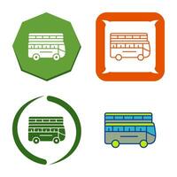 ícone de vetor de ônibus duplo