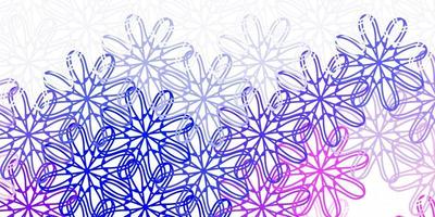 textura de doodle de vetor rosa claro azul com flores.