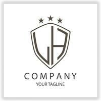 lh logotipo monograma com escudo forma isolado Preto cores em esboço Projeto modelo Prêmio elegante modelo vetor eps 10