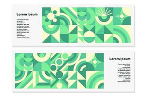 verde geometria folheto conjunto bauhaus mínimo 20s estilo vetor