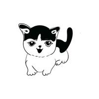 desenho de ilustração vetorial de gato fofo vetor