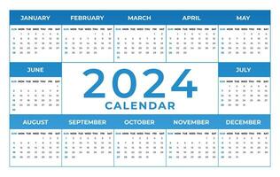 2024 calendário Projeto modelo para a Novo ano vetor