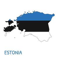 Estônia nacional bandeira em forma Como país mapa vetor