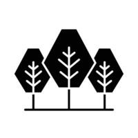 floresta árvore ícone. simples sólido estilo. natureza floresta paisagem, ar livre, carvalho, porta-malas, plantar conceito. silhueta, glifo símbolo. vetor ilustração isolado.