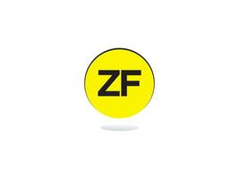 monograma zf logotipo ícone, inicial zf fz luxo círculo logotipo carta Projeto vetor