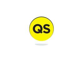 minimalista qs carta logotipo círculo, único qs logotipo ícone vetor