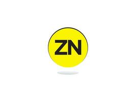 monograma zn logotipo ícone, inicial zn nz luxo círculo logotipo carta Projeto vetor