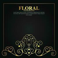 fundo floral decorativo luxuoso de ouro vetor