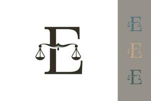 justiça lei logotipo com carta e logotipo Projeto conceito vetor
