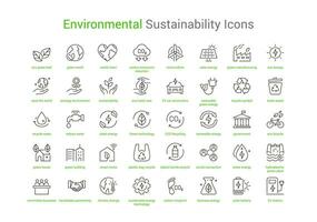 Preto cor de Meio Ambiente sustentabilidade ícones vetor