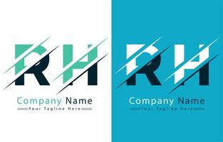 rh carta logotipo Projeto modelo. vetor logotipo ilustração