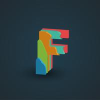 3D colorido personagem em camadas de um fontset, vetor