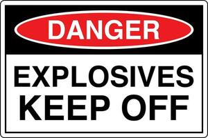 Osha padrões símbolos registrado local de trabalho segurança placa Perigo Cuidado Atenção explosivos manter fora vetor