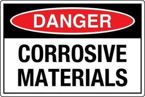 Osha padrões símbolos registrado local de trabalho segurança placa Perigo Cuidado Atenção corrosivo materiais vetor