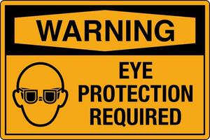 Osha padrões símbolos registrado local de trabalho segurança placa Perigo Cuidado Atenção olho proteção requeridos vetor