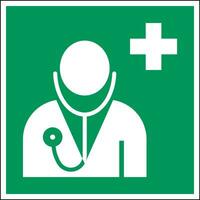 iso 7010 padrão seguro condição primeiro ajuda sinais para indicar a localização do uma médico para emergências vetor