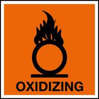 perigoso substâncias identificação armazenamento área marcação rótulo Atenção símbolo oxidante vetor