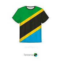 camiseta Projeto com bandeira do Tanzânia. vetor