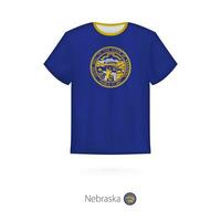 camiseta Projeto com bandeira do Nebraska nos estado. vetor