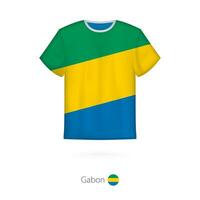 camiseta Projeto com bandeira do Gabão. vetor