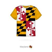 camiseta Projeto com bandeira do Maryland nos estado. vetor