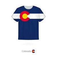 camiseta Projeto com bandeira do Colorado nos estado. vetor