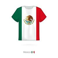 camiseta Projeto com bandeira do México. vetor